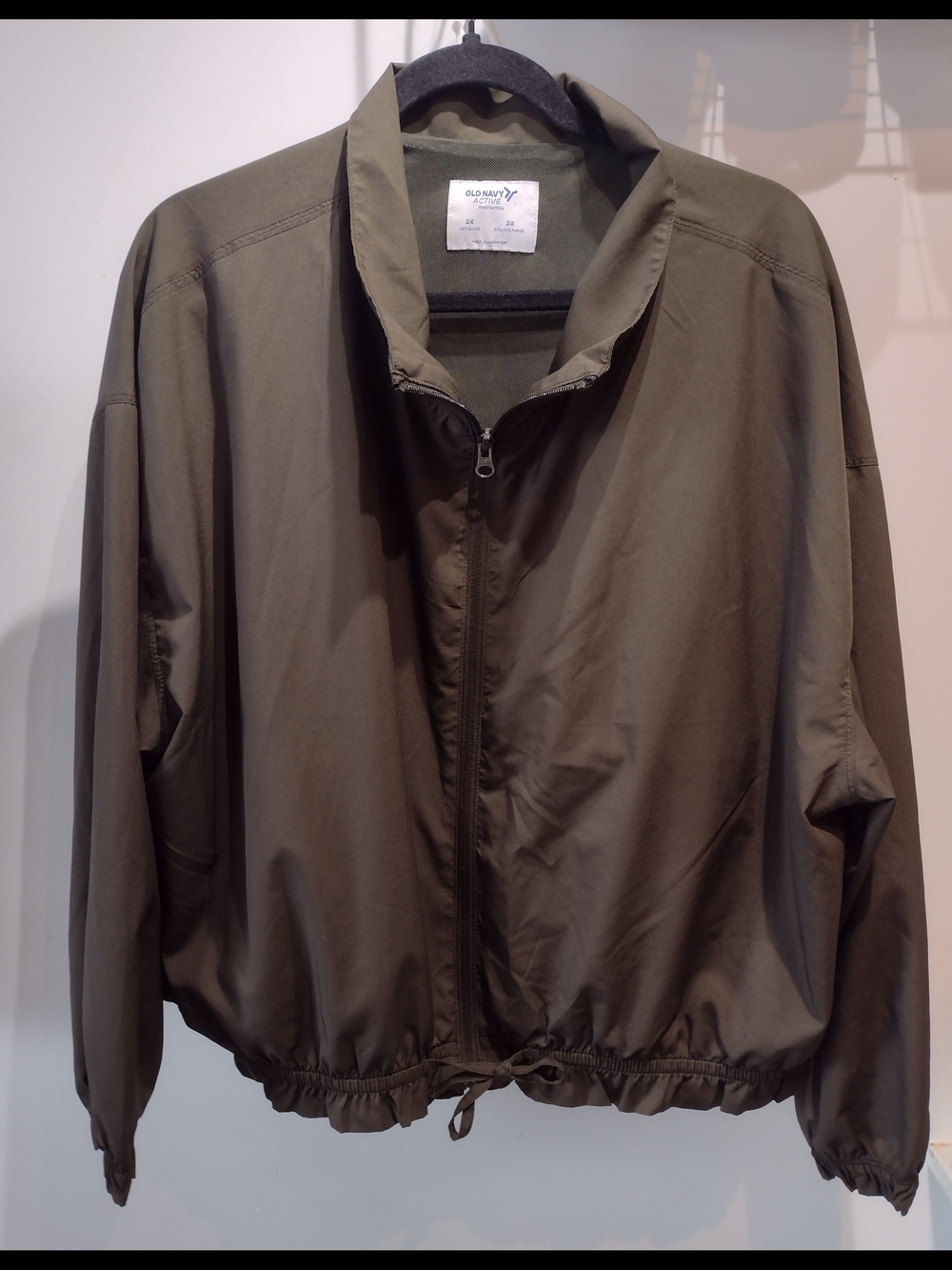 Old Navy Women's Olive Green Windbreaker (Sz 2X)  Athleisure Lightweight Layer